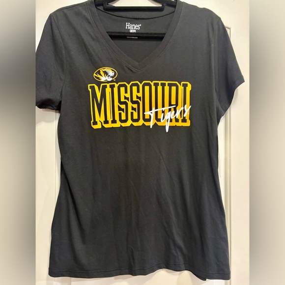 Hanes Tops - Hanes Women's Black Missouri Tigers V-Neck Top